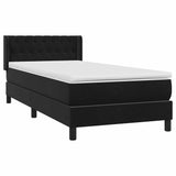 Sommier à lattes de lit avec matelas noir 90x210 cm velours