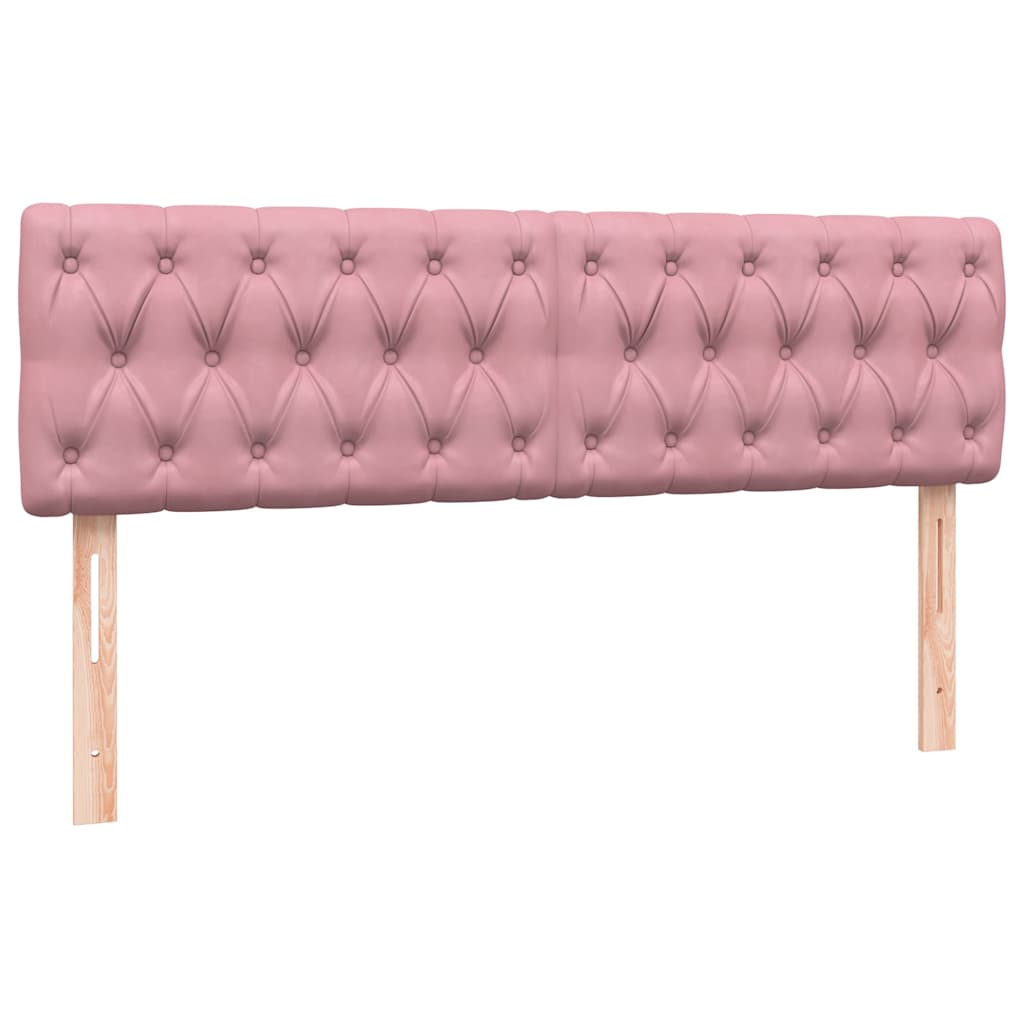 Sommier à lattes de lit avec matelas rose 160x210 cm velours