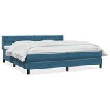 Dark blue slatted bed base and mattress 180x220cm velvet