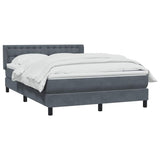 Dark grey slatted bed base and mattress 140x210cm velvet