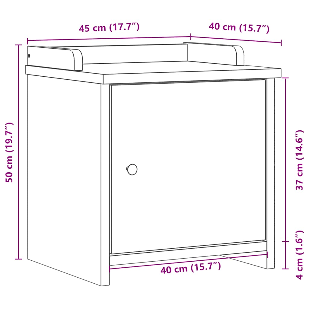 Banc de couloir SANDNES 45x40x50 cm bois de pin massif