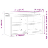 Banc de couloir SANDNES 87x40x50 cm bois de pin massif