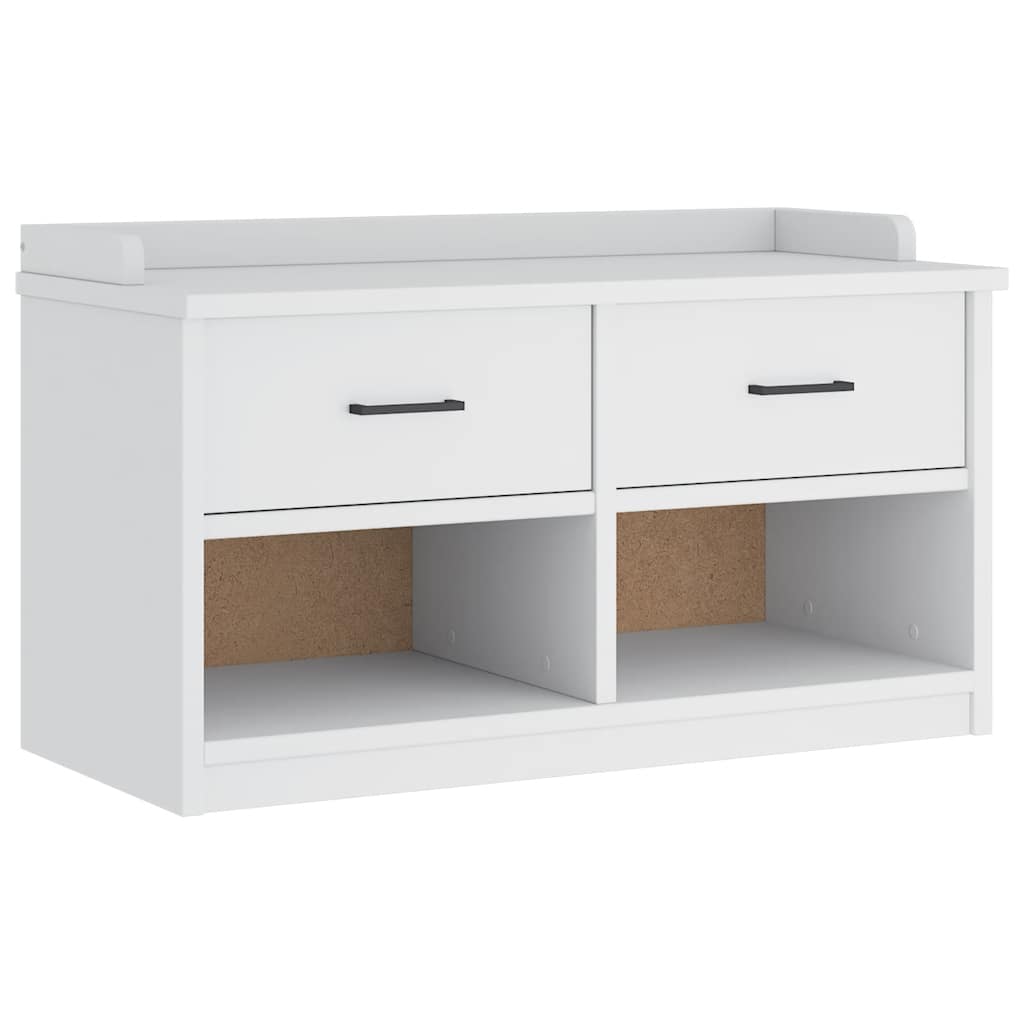 Banc de couloir SANDNES blanc 87x40x50 cm bois de pin massif