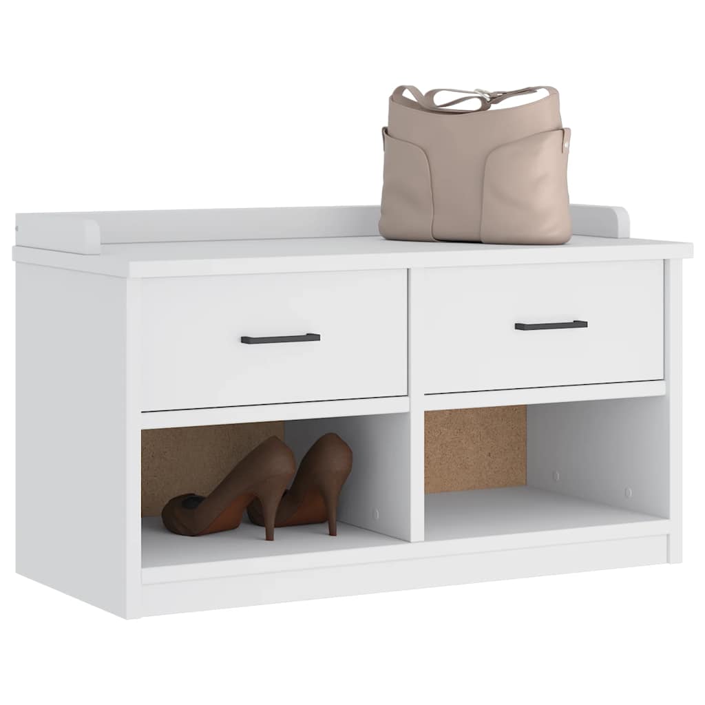 Banc de couloir SANDNES blanc 87x40x50 cm bois de pin massif