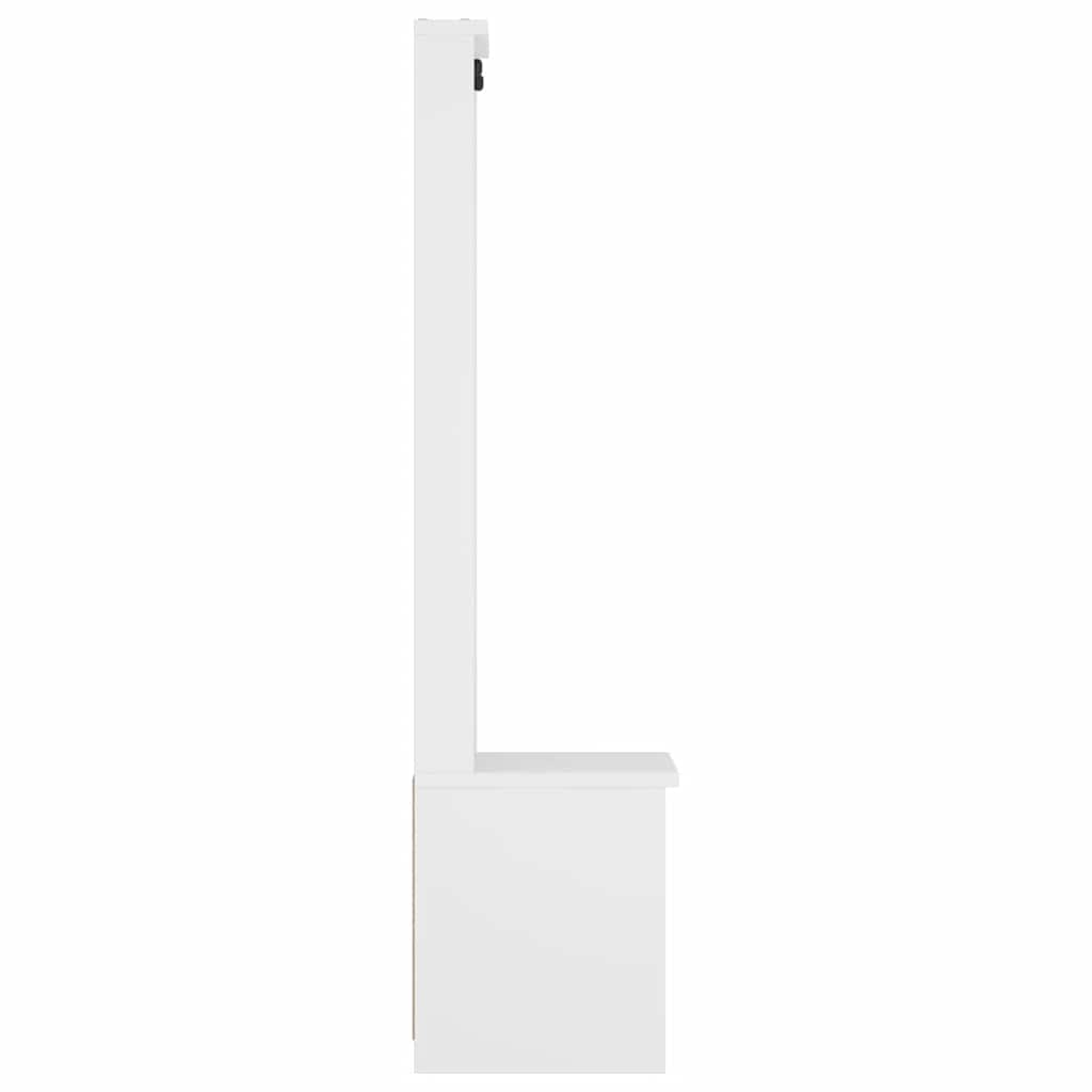 Portemanteau SANDENS blanc 45x40x159,5 cm bois massif pin