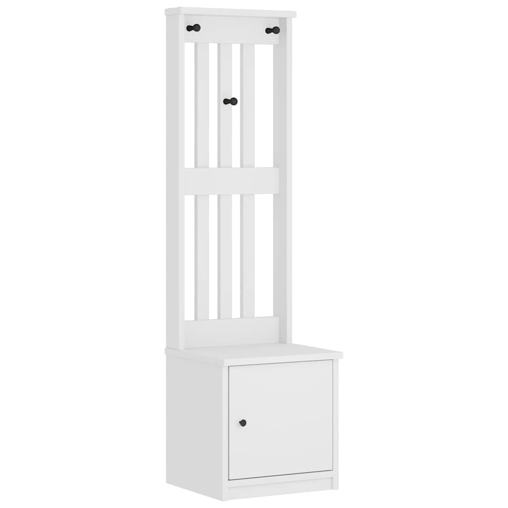 Portemanteau SANDENS blanc 45x40x159,5 cm bois massif pin