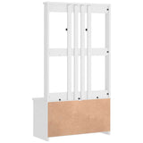 Portemanteau SANDENS blanc 87x40x159,5 cm bois massif pin