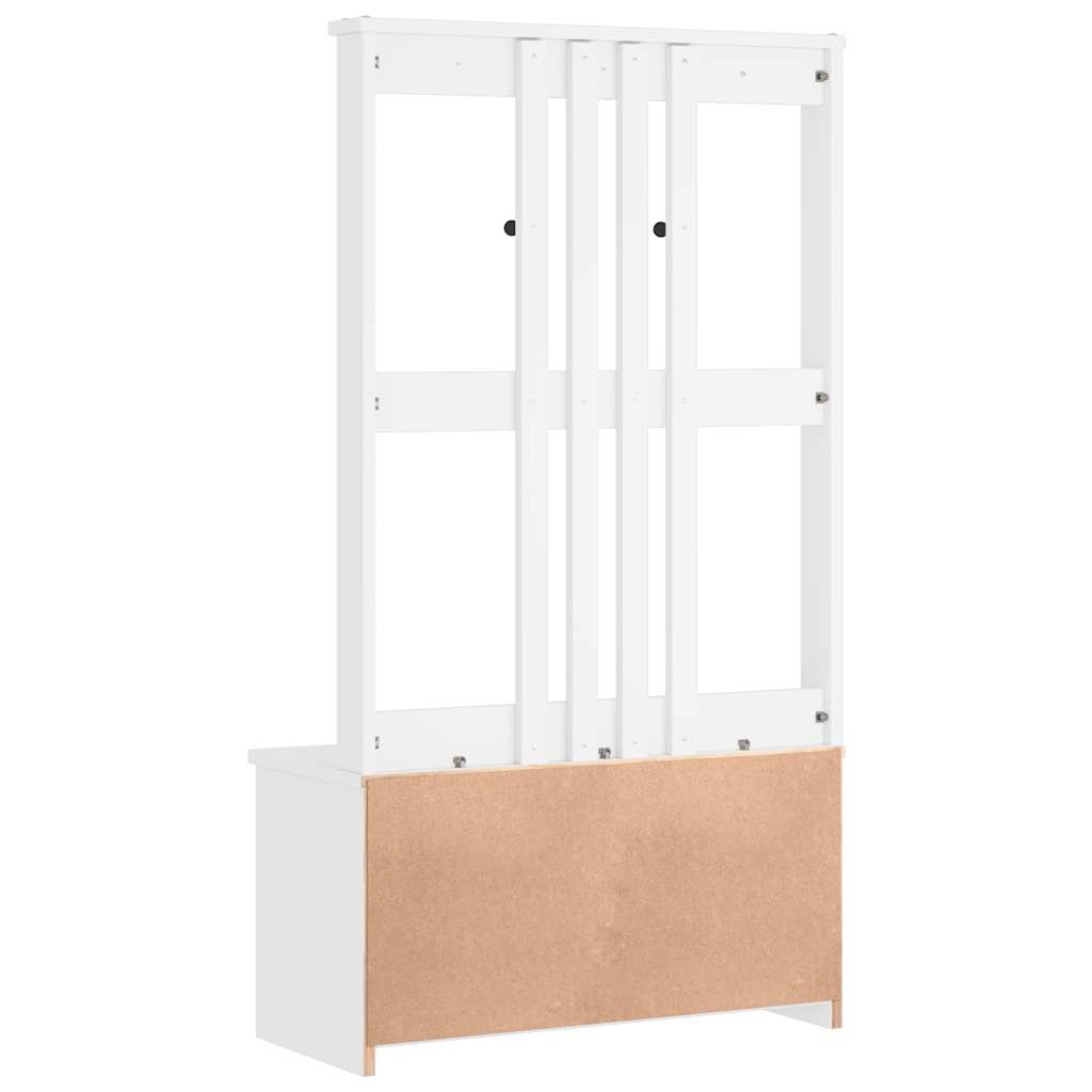 Portemanteau SANDENS blanc 87x40x159,5 cm bois massif pin