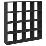 Bibliothèque noir 137,5x29x137,5 cm bois d'ingénierie