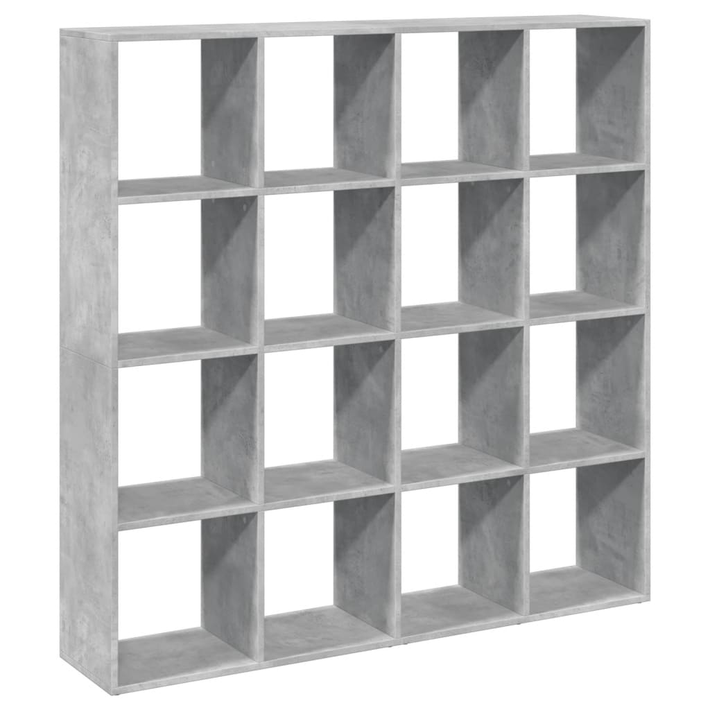 Bibliothèque gris béton 137,5x29x137,5 cm bois d'ingénierie