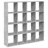 Bibliothèque gris béton 137,5x29x137,5 cm bois d'ingénierie