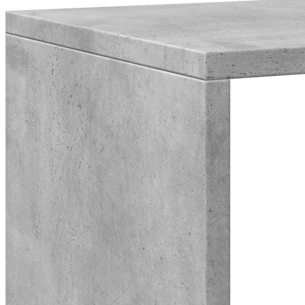 Bibliothèque gris béton 137,5x29x137,5 cm bois d'ingénierie