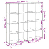 Bibliothèque sonoma gris 137,5x29x137,5 cm bois d'ingénierie