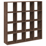 Bibliothèque chêne marron 137,5x29x137,5 cm bois d'ingénierie