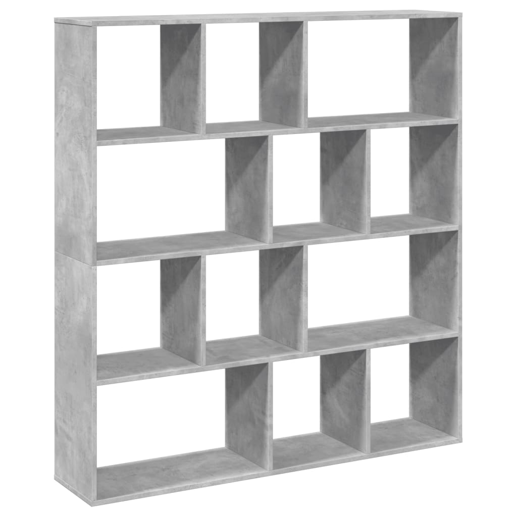 Bibliothèque gris béton 132x29x141,5 cm bois d'ingénierie