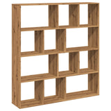 Bibliothèque chêne artisanal 132x29x141,5 cm bois d'ingénierie