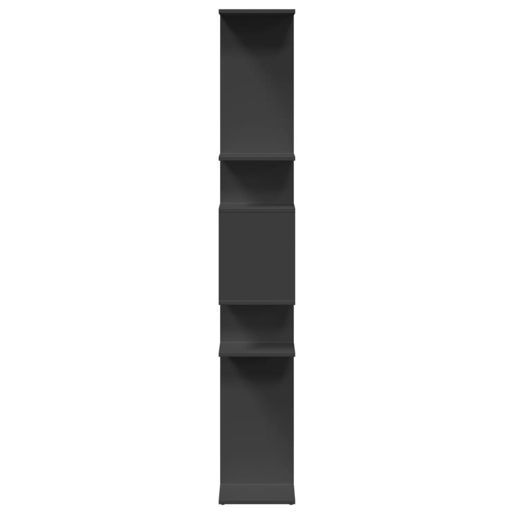 Black bookcase 92x29x188 cm engineered wood