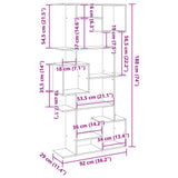 Black bookcase 92x29x188 cm engineered wood