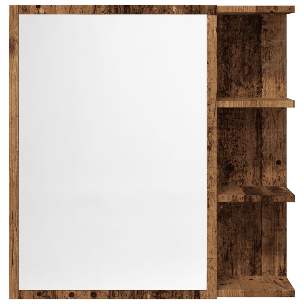 Armoire à miroir de salle de bain vieux bois 62,5x20,5x64 cm