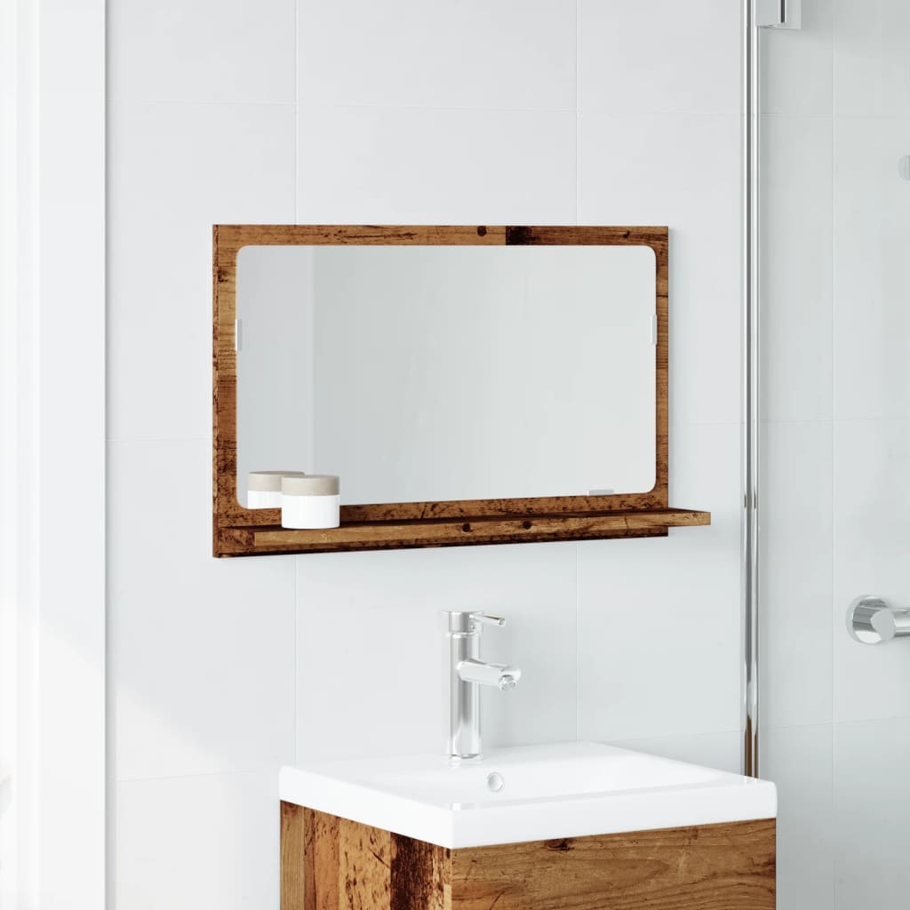 Armoire à miroir de salle de bain vieux bois bois d'ingénierie