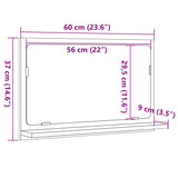 Handgefertigter Badezimmerspiegelschrank aus Eiche, 60 x 11 x 37 cm