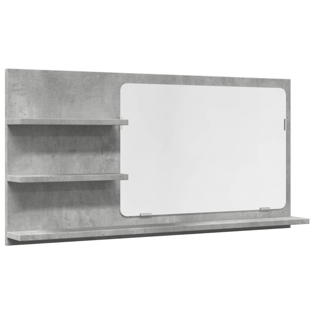 Armoire à miroir de salle de bain gris béton bois d'ingénierie