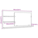 Handgefertigter Badezimmerspiegelschrank aus Eiche, 90 x 11 x 45 cm