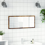 Miroir de salle de bain à LED chêne fumé bois d'ingénierie