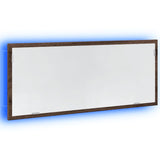 Miroir de salle de bain à LED chêne marron bois d'ingénierie