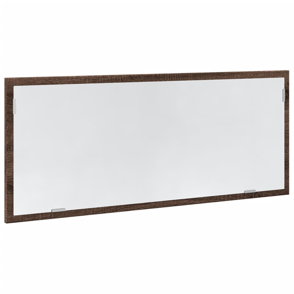 Miroir de salle de bain à LED chêne marron bois d'ingénierie