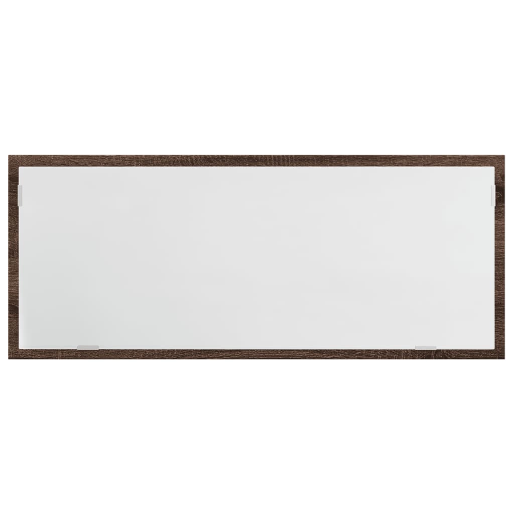 Miroir de salle de bain à LED chêne marron bois d'ingénierie