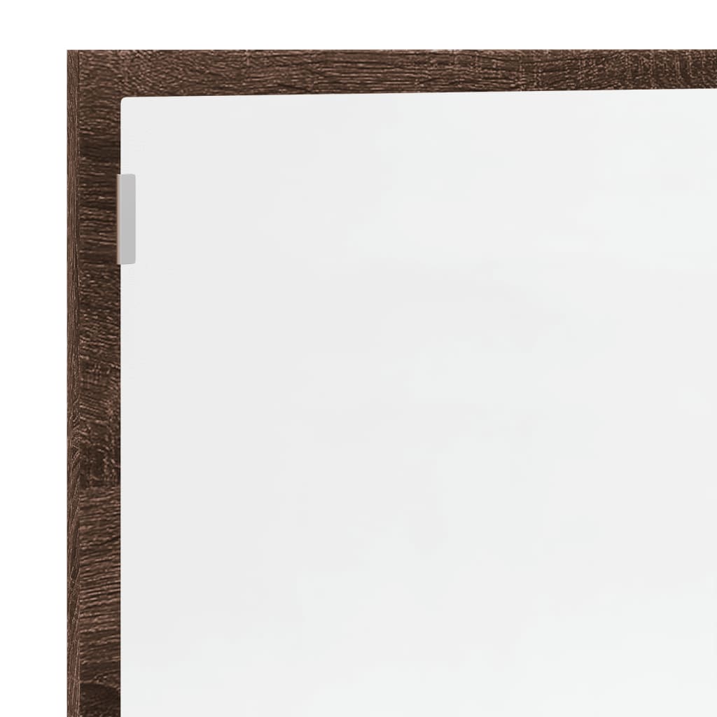 Miroir de salle de bain à LED chêne marron bois d'ingénierie