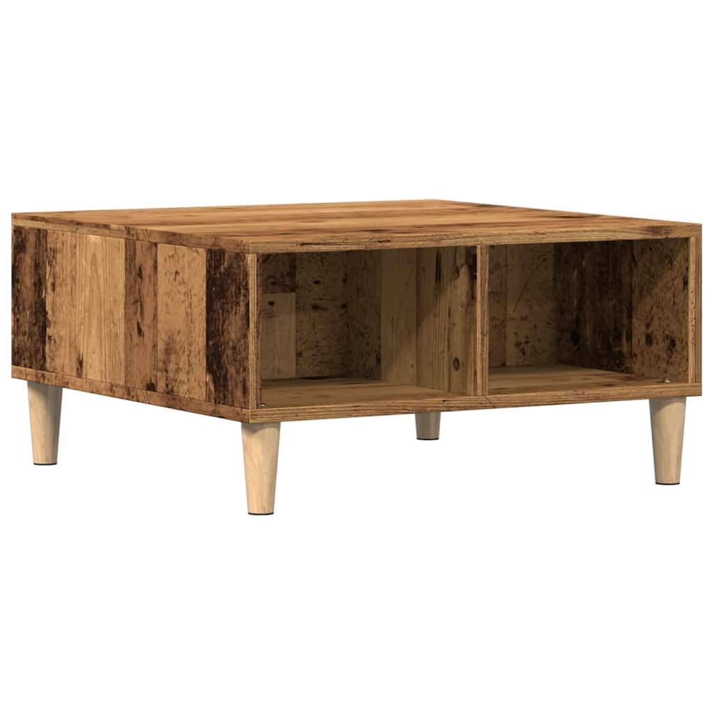 Table basse vieux bois 60x60x30 cm bois d'ingénierie