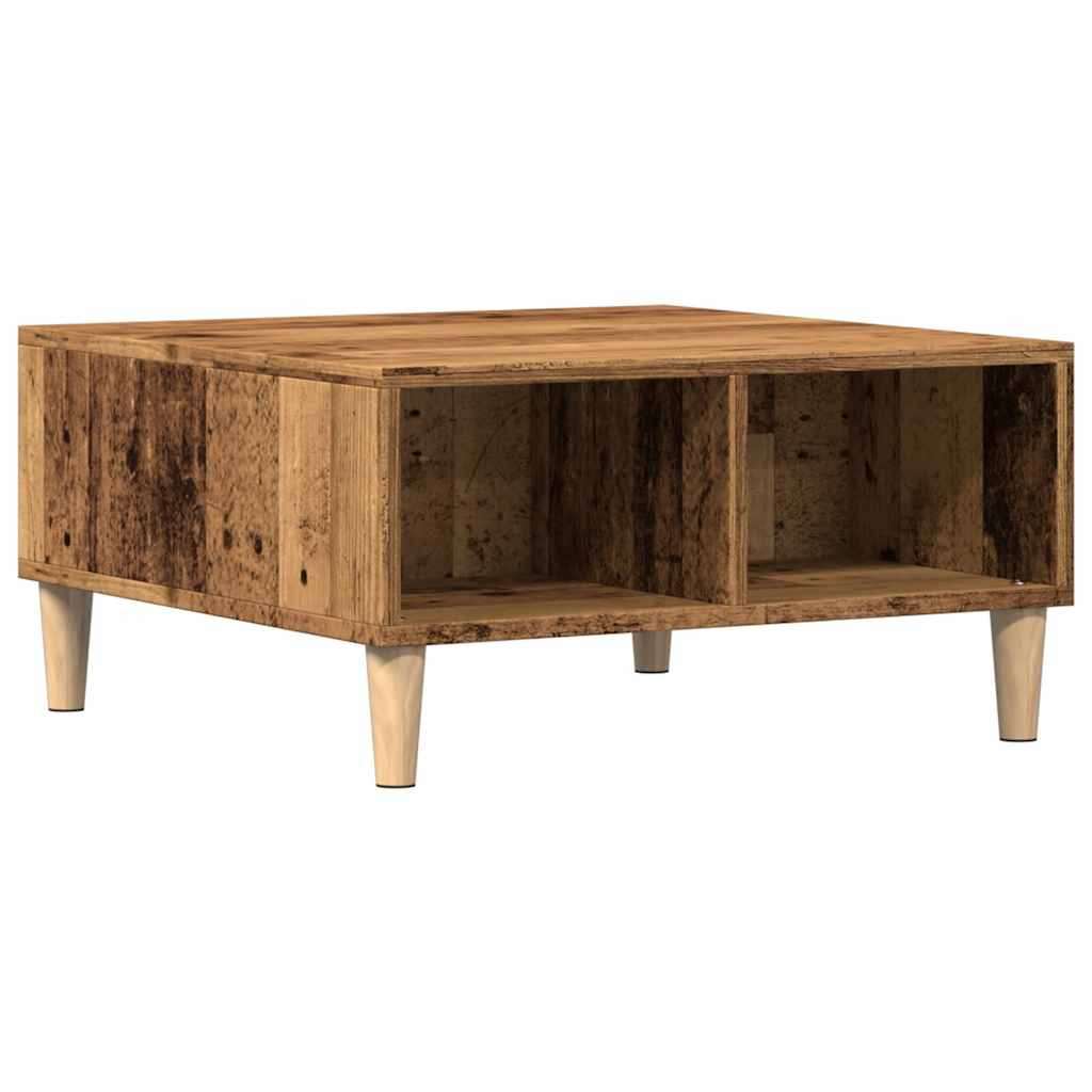 Table basse vieux bois 60x60x30 cm bois d'ingénierie