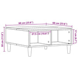 Table basse vieux bois 60x60x30 cm bois d'ingénierie