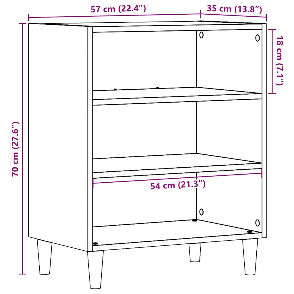 Buffet vieux bois 57x35x75 cm bois d'ingénierie