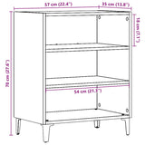 Buffet chêne artisanal 57x35x75 cm bois d'ingénierie