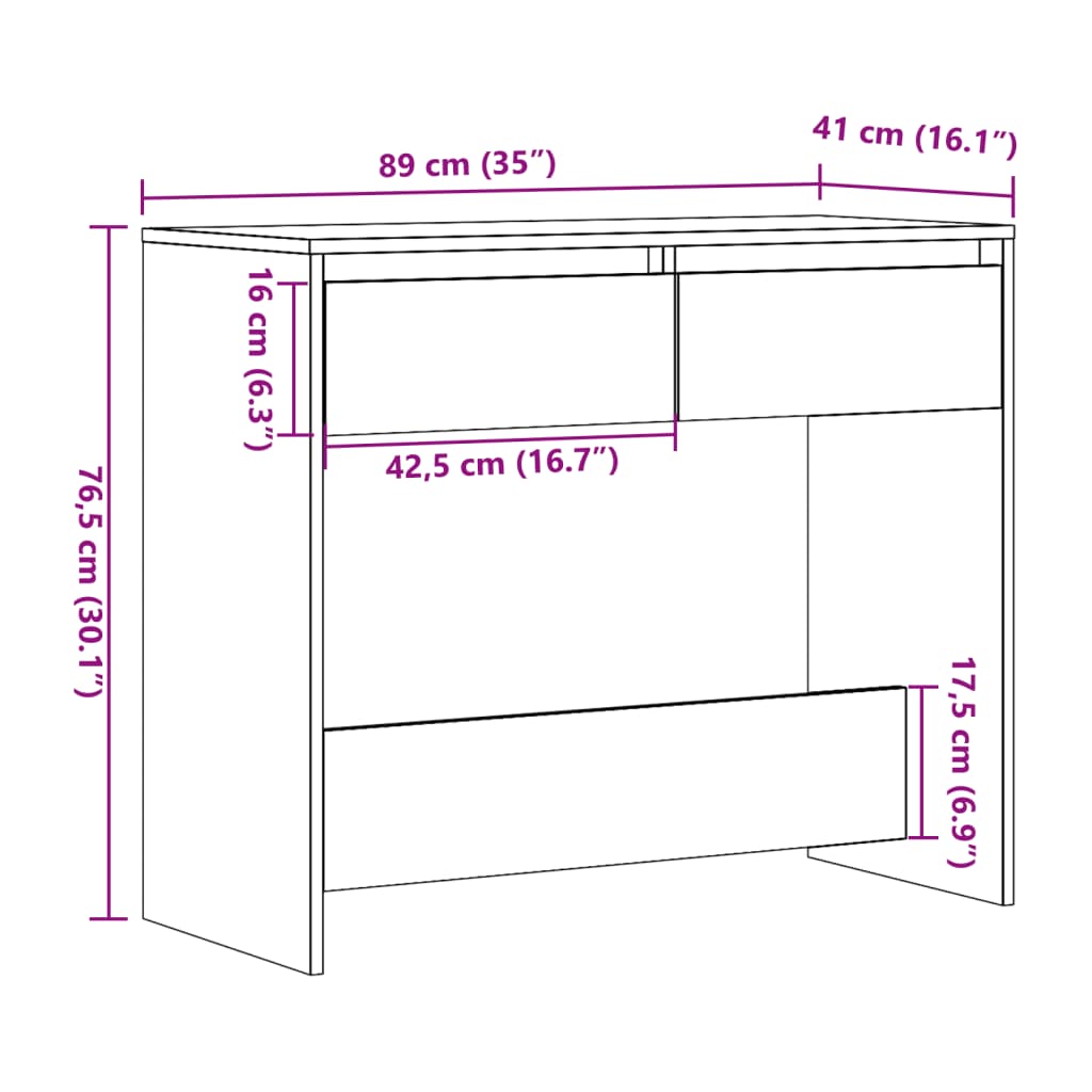 Table console vieux bois 89x41x76,5 cm bois d'ingénierie