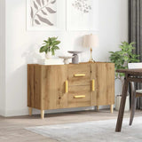 Buffet chêne artisanal 100x36x60 cm bois d'ingénierie