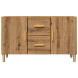 Buffet chêne artisanal 100x36x60 cm bois d'ingénierie