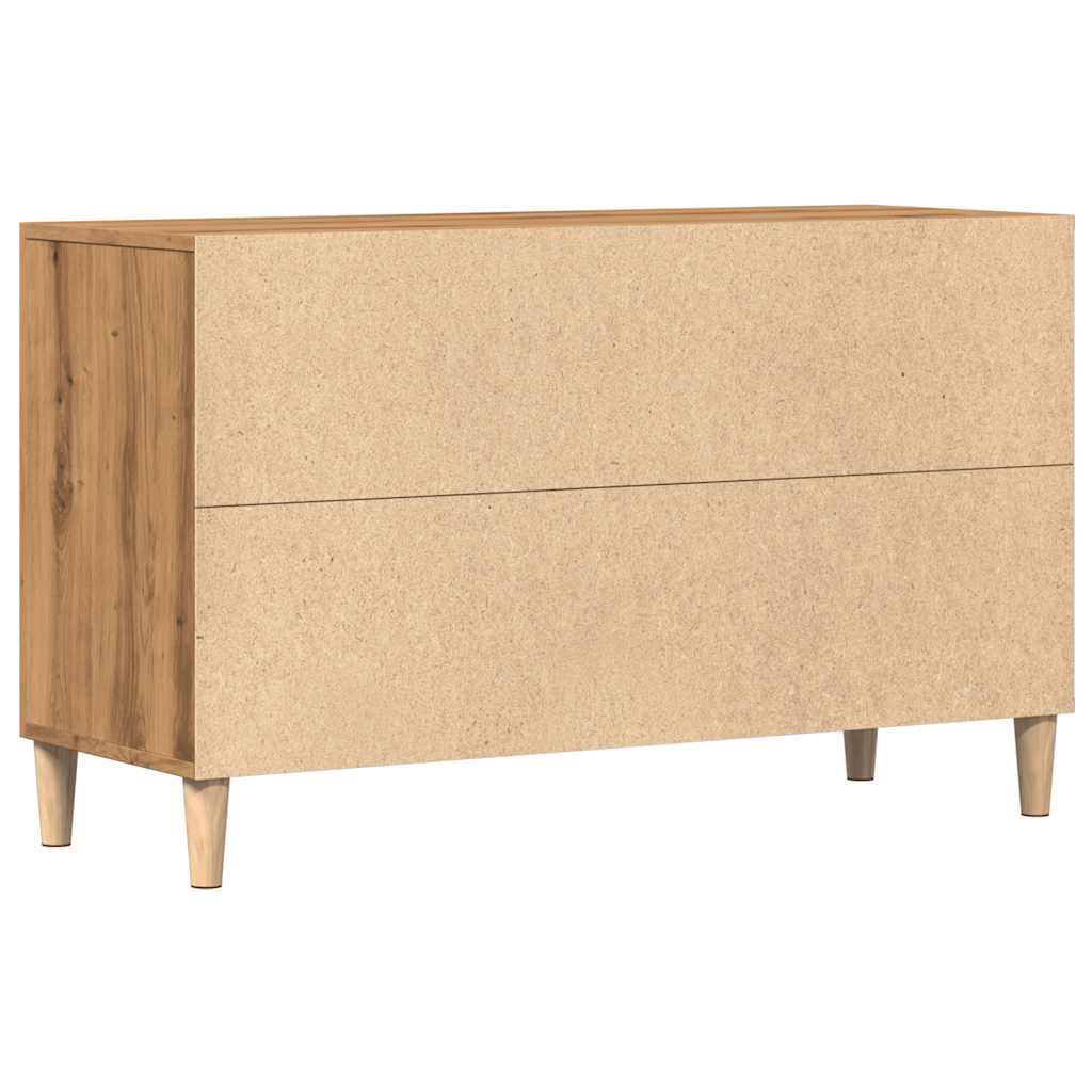 Buffet chêne artisanal 100x36x60 cm bois d'ingénierie