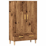 Buffet haut vieux bois 70x31x115 cm bois d'ingénierie