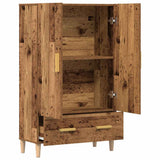 Buffet haut vieux bois 70x31x115 cm bois d'ingénierie