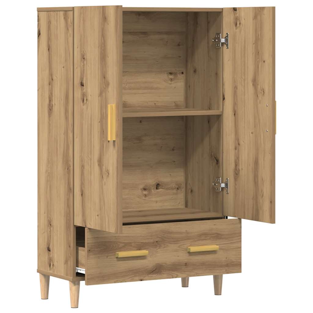 Buffet chêne artisanal 70x31x115 cm bois d'ingénierie