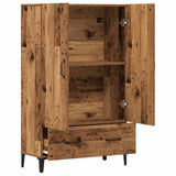 Buffet haut vieux bois 70x31x115 cm bois d'ingénierie