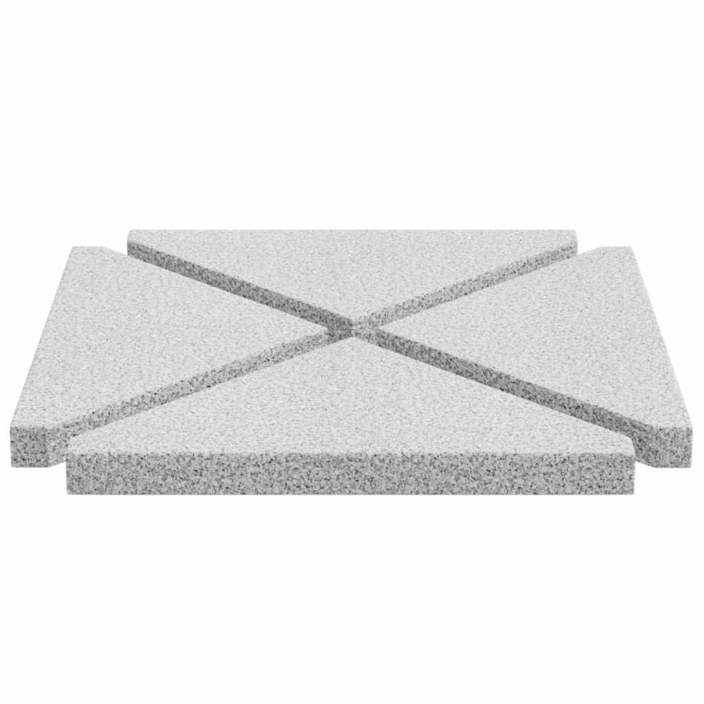 Plaques de poids de parasol 4 pcs triangulaire granit gris 14kg