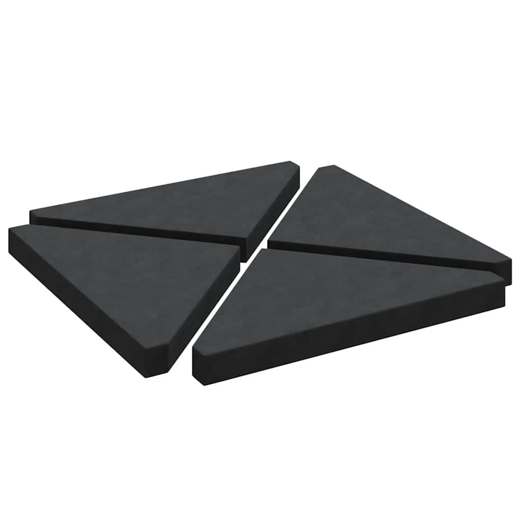 Plaques de poids de parasol 4 pcs triangulaire granit noir 14kg