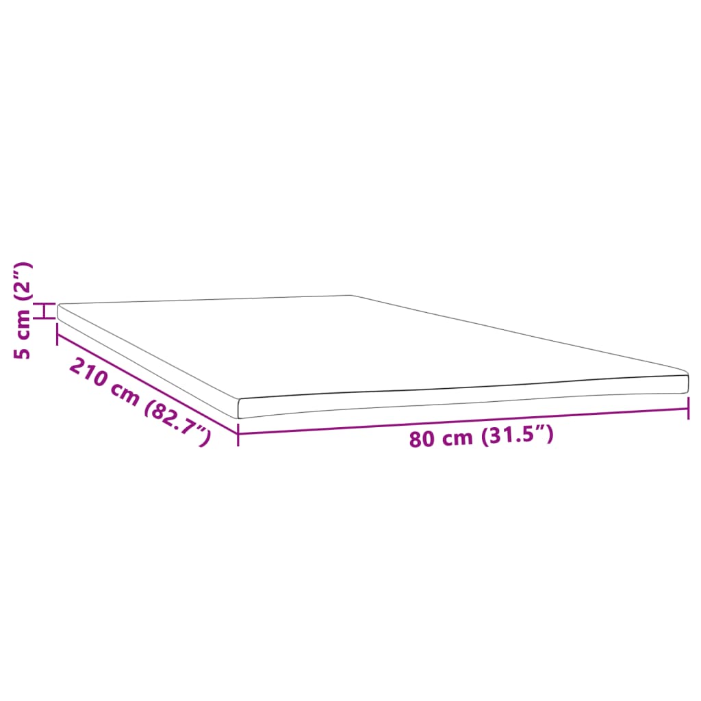 Sur-matelas 80x210x5 cm