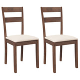 Chaises à manger coussins 2 pcs marron bois massif caoutchouc