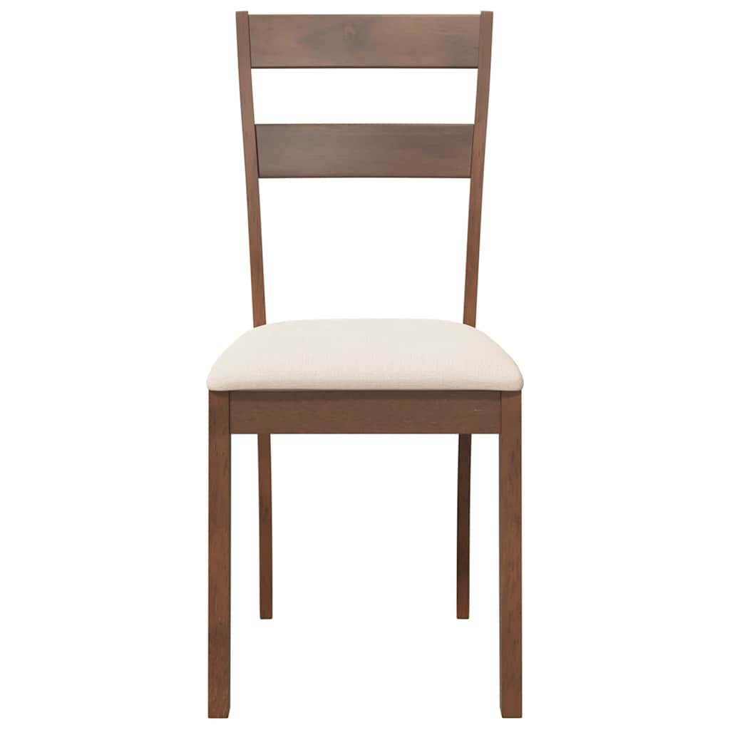 Chaises à manger coussins 2 pcs marron bois massif caoutchouc